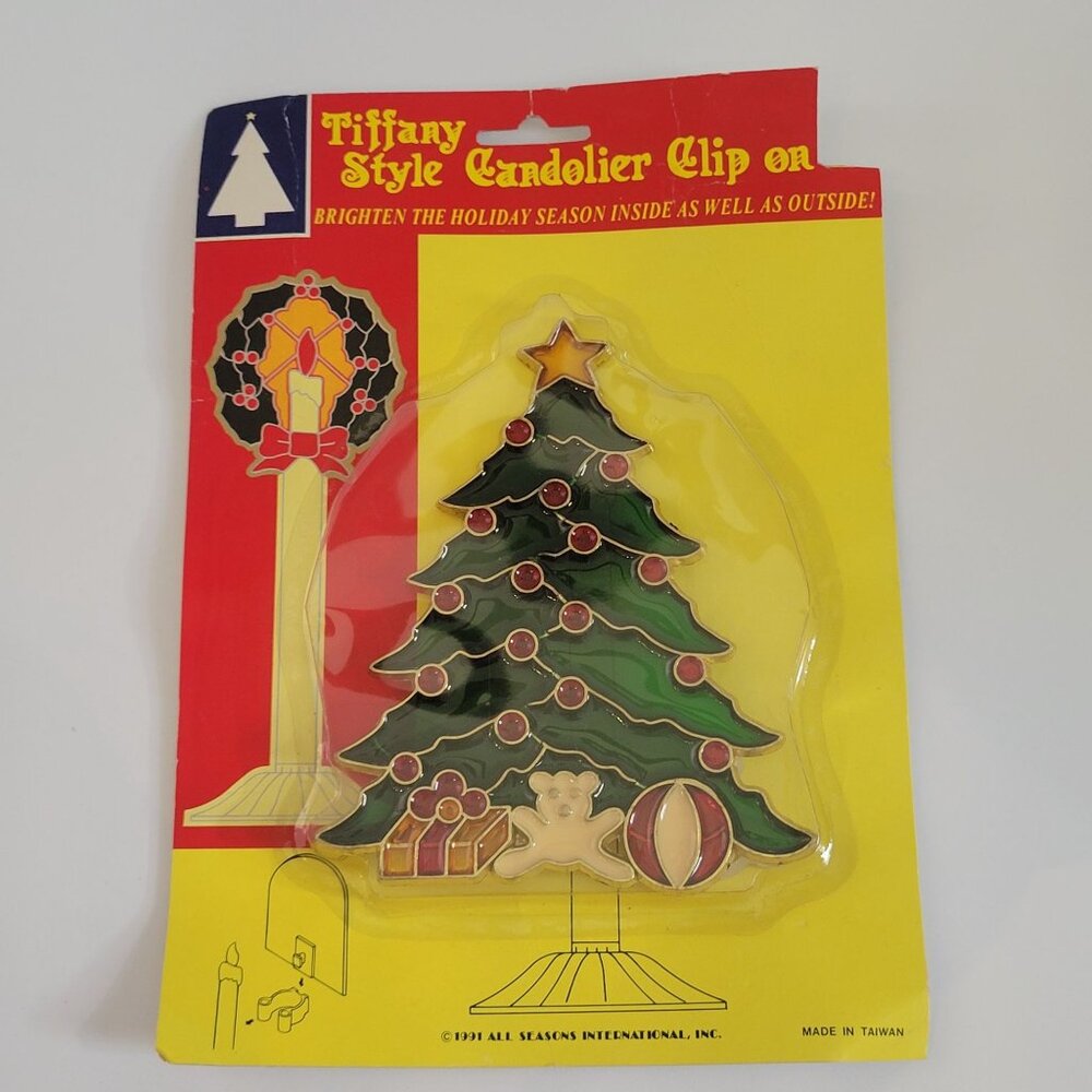 Tiffany Style Christmas Tree Chandelier Clip On Ornament All Seasons Internation